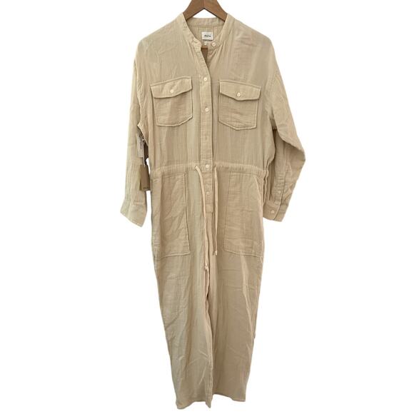 Aritzia Wilfred‎ Free Orne Button Up Jumpsuit Light Sand Size Small - Picture 4 of 14